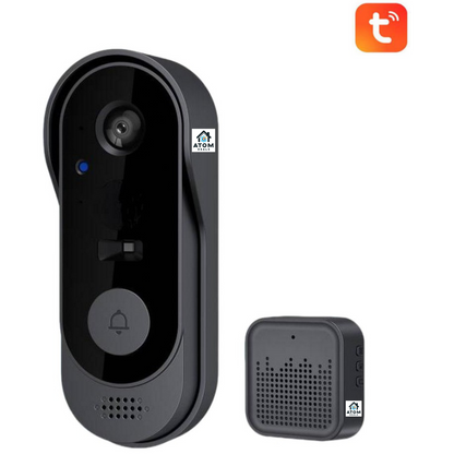 Sonerie video smart ATOM DEALS, 1080P, WiFi, Tuya, IP65, noapte