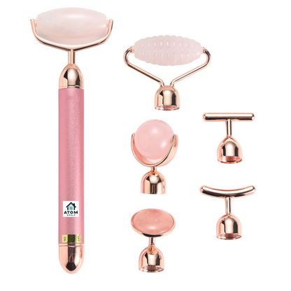 Set masaj electric 6 în 1 quartz, lifting facial, 6 capete, portabil