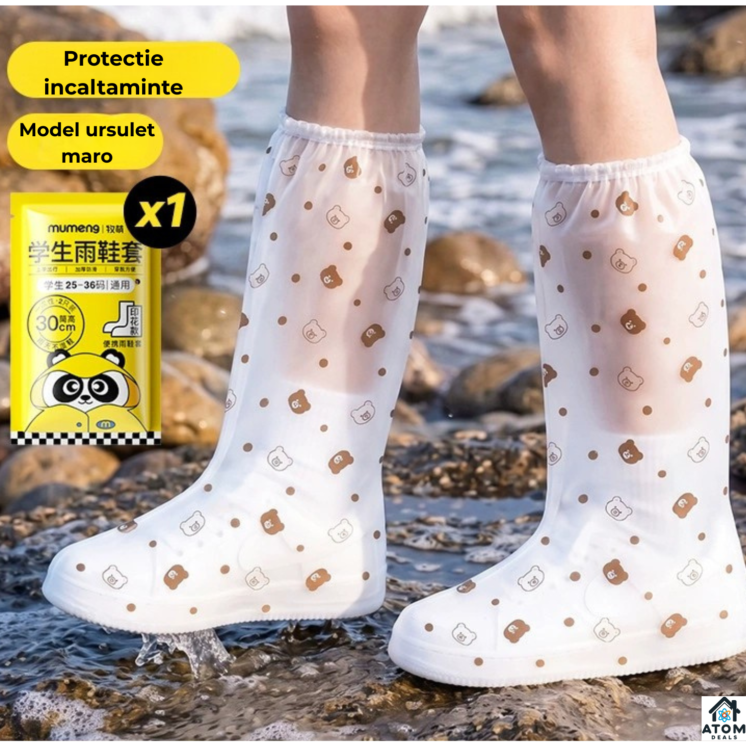 Protectii de unica folosinta pentru pantofi copii impermeabile