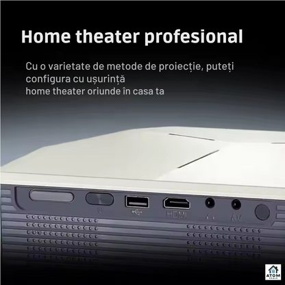 Videoproiector LED 1080P, Android9, WiFi, 4Ksuport, 9000lum, autofocus