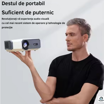 Videoproiector LED 1080P, Android9, WiFi, 4Ksuport, 9000lum, autofocus