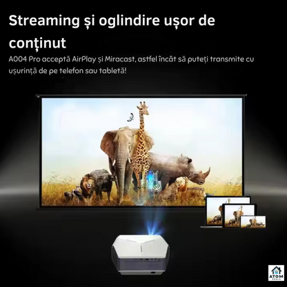 Videoproiector LED 1080P, Android9, WiFi, 4Ksuport, 9000lum, autofocus