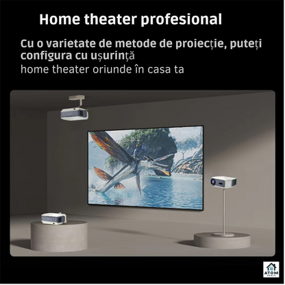 Videoproiector LED 1080P, Android9, WiFi, 4Ksuport, 9000lum, autofocus