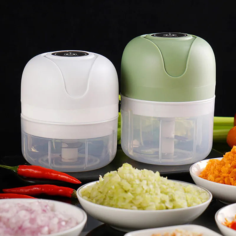 Compact USB Electric Crusher - powered garlic, ginger, nuts, chopper and meat grinder.