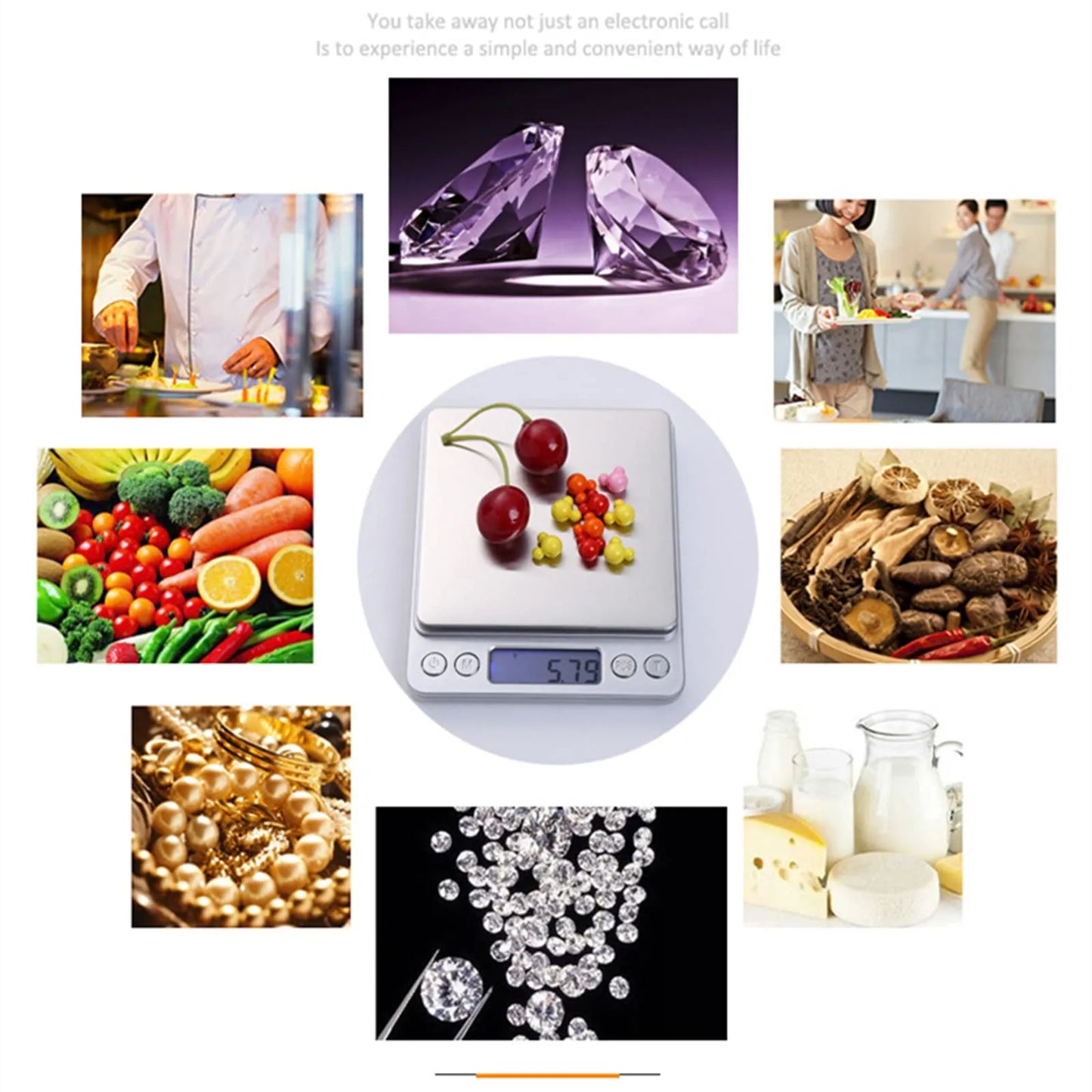 Lid Precision Digital Kitchen Scale: Accurate, versatile, perfect for food and jewelry.