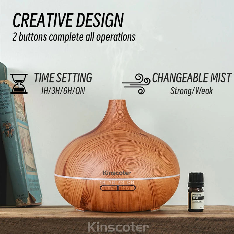 Premium Wood Grain Aromatherapy Diffuser with Remote