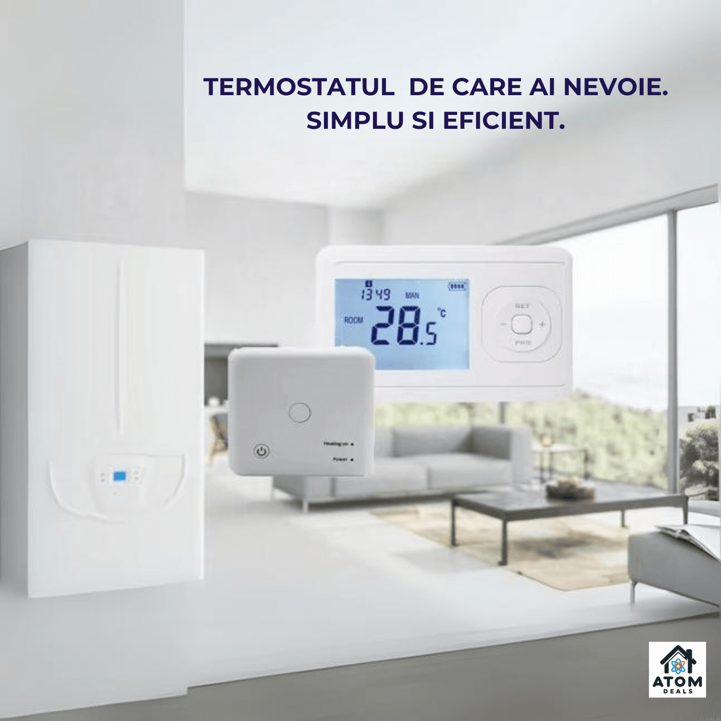 Set termostat wireless si receptor AC8048RF