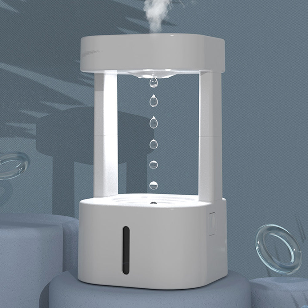 Anti-gravity water drop humidifier for quiet home & office comfort