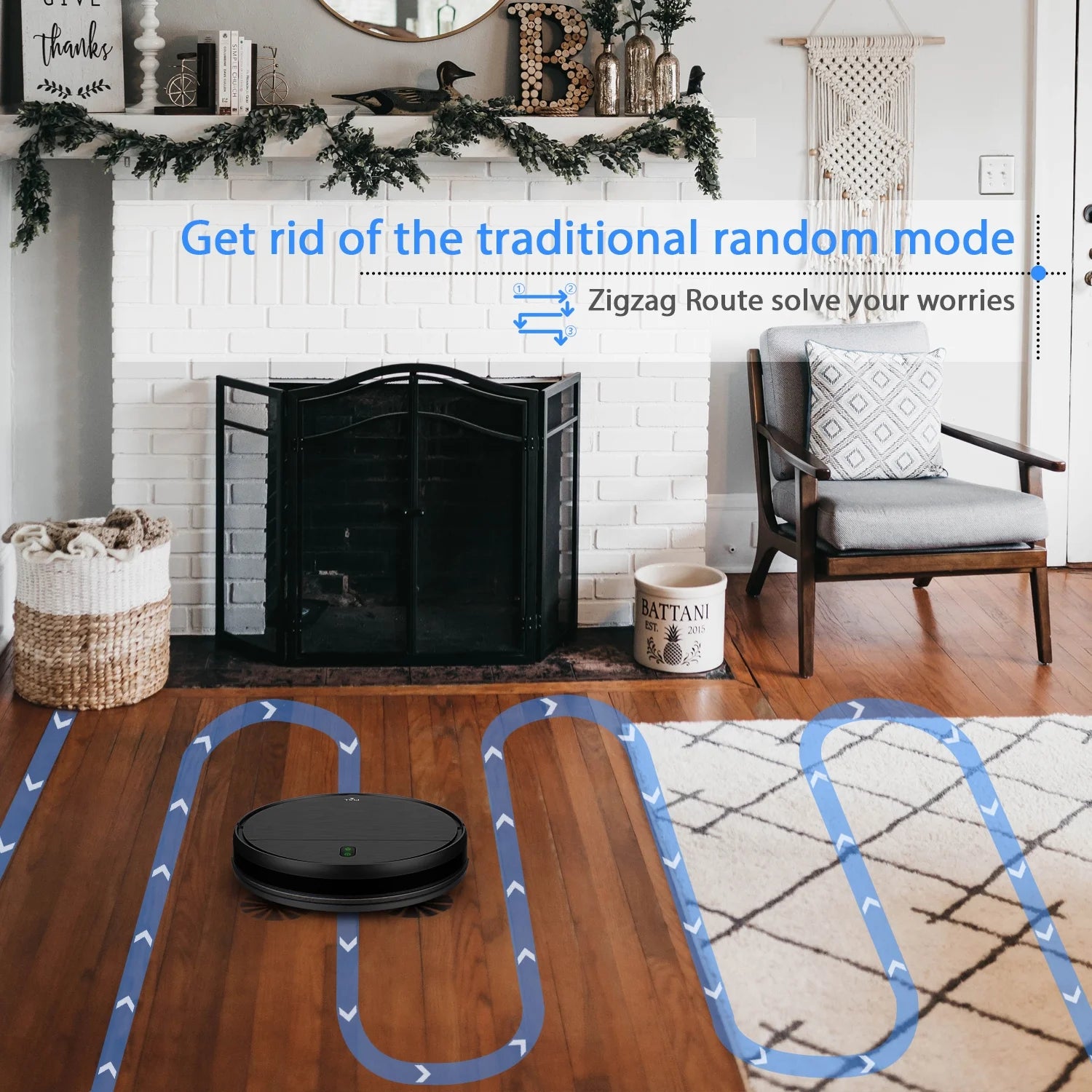 Robot Vacuum Cleaner, 2 in 1 Robot Vacuum and Mop Combo, with WIFI Connection for Pet Hair, Hard Floor