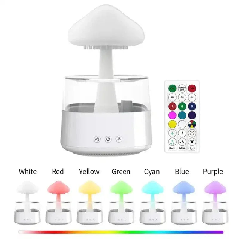 Colorful Mushroom Humidifier: Cloud Rain Forest Aromatherapy LED Lamp