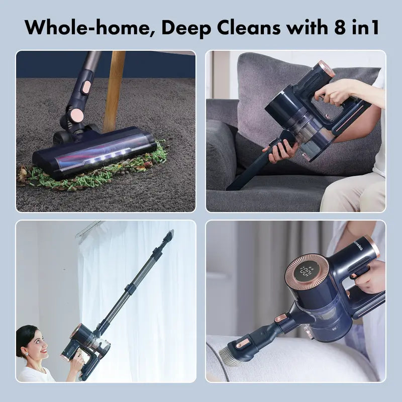 Professional Title: "Homeika Cordless Vacuum Cleaner with LED Display, 20Kpa Powerful Suction, Lightweight Stick Design, 30 Min Runtime, Detachable Battery - Ideal for Carpet, Hard Floors, and Pet Hair (Blue)"