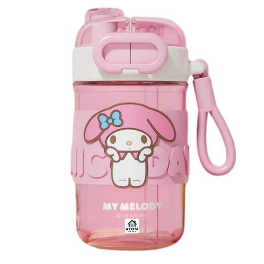 Sticlă apă copii 510 ml ATOM DEALS®️ – Tritan BPA-Free, pai silicon, Sanrio, etanșă