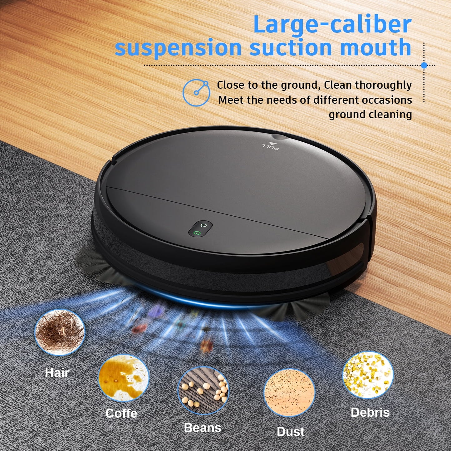 Robot Vacuum Cleaner, 2 in 1 Robot Vacuum and Mop Combo, with WIFI Connection for Pet Hair, Hard Floor