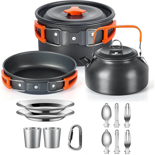 Outdoor Aluminum Cookware Set: Lightweight, Ideal for Camping, Trekking 🏕️