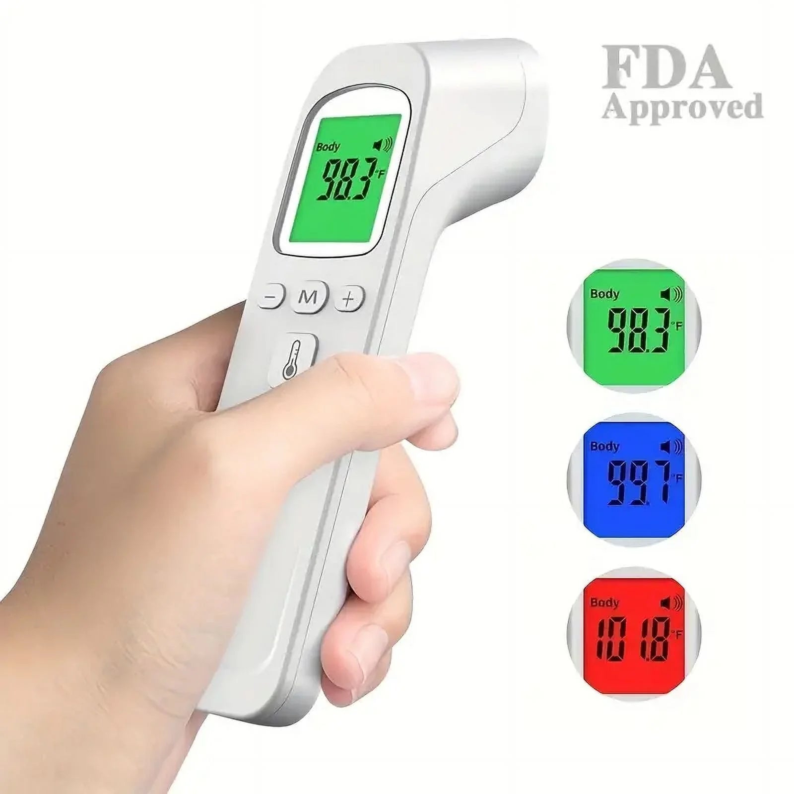 Portable No-Touch Forehead Thermometer, Digital Infrared Thermometer, Touchless Thermometer, Large LED Digits, Quiet Feedback, Easy to Switch between Fahrenheit and Celsius, Body and Surface Mode