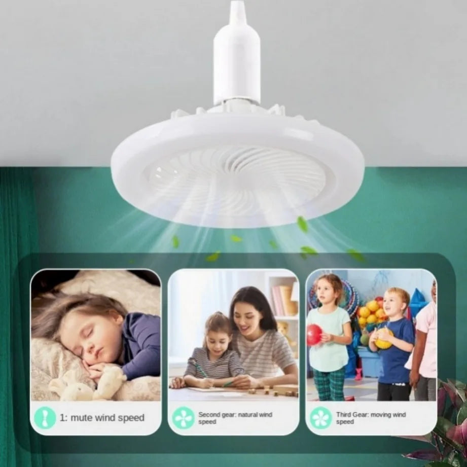 30W Ceiling Fan with Lighting Lamp E27 Converter Base with Remote Control for Bedroom Living Home Silent AC 85-265V