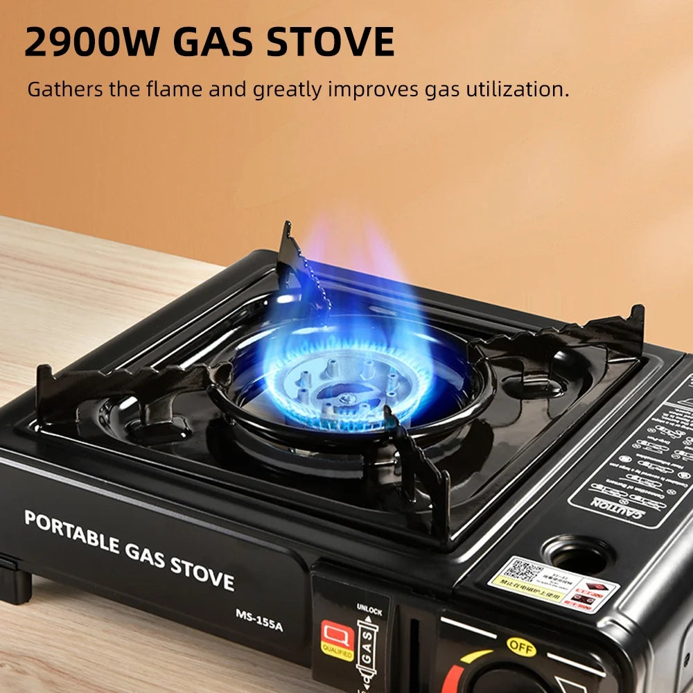 Portable Camping Stove Butane Gas Stove, 2900W Outdoor Camping Stove for Camping Barbecue Hot Pot Cooking