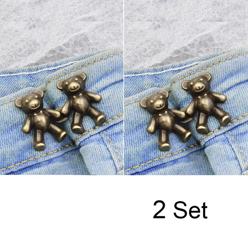 Women'S Bear Brooches Set Adjustable Tighten Waist Skirt Pants Pin Jeans Brooches for Women Waist Clip Clothing Accessories