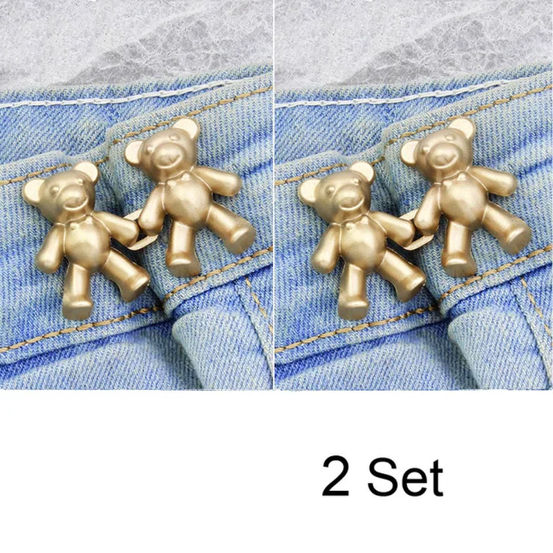 Women'S Bear Brooches Set Adjustable Tighten Waist Skirt Pants Pin Jeans Brooches for Women Waist Clip Clothing Accessories