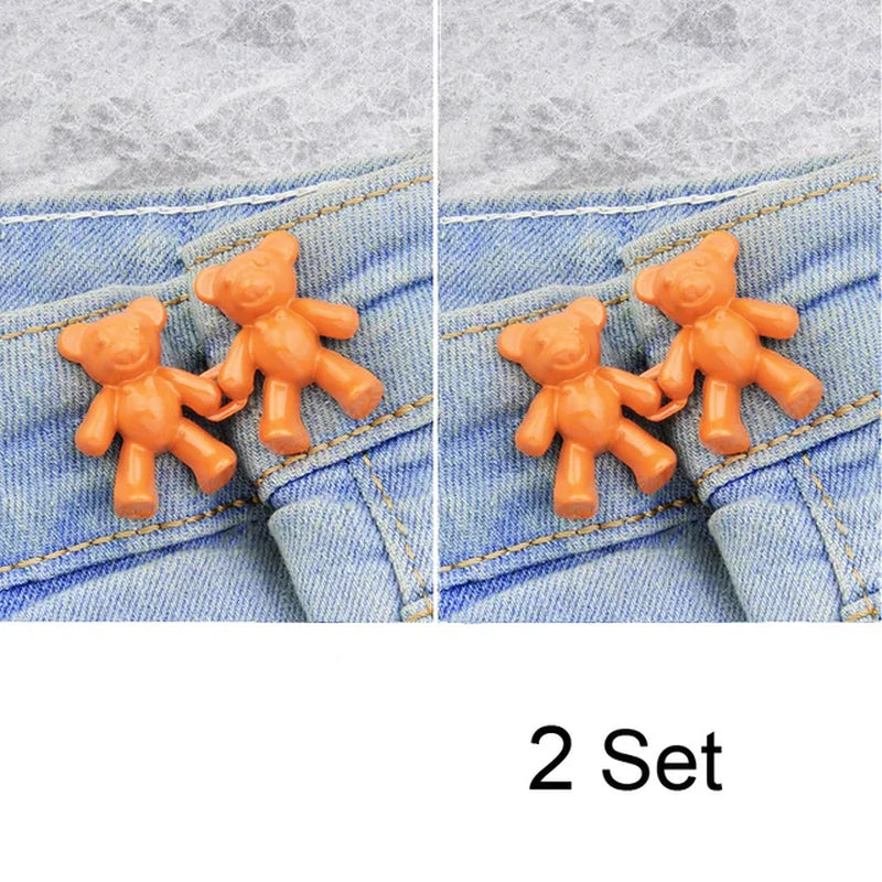 Women'S Bear Brooches Set Adjustable Tighten Waist Skirt Pants Pin Jeans Brooches for Women Waist Clip Clothing Accessories