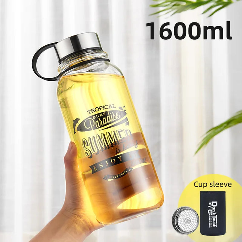 Large Capacity Glass Water Bottles Portable Leakproof Cup Outdoor Sports Camping Picnic Bicycle Cycling Tour Drink Bottle