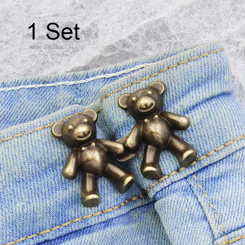 Women'S Bear Brooches Set Adjustable Tighten Waist Skirt Pants Pin Jeans Brooches for Women Waist Clip Clothing Accessories