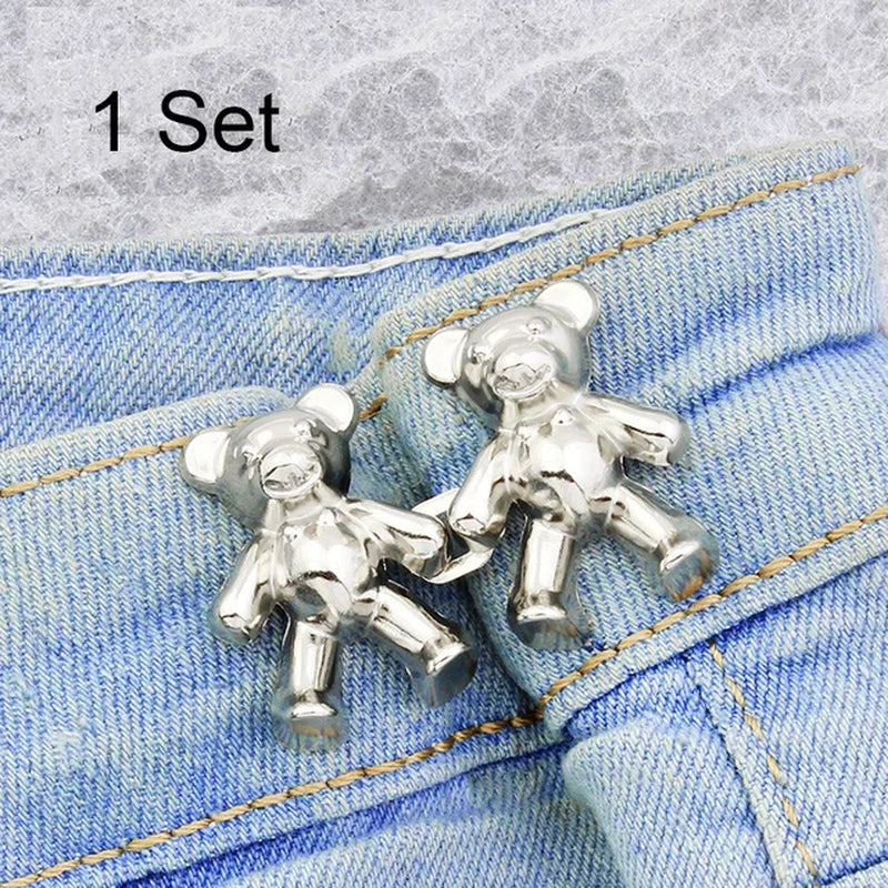 Women'S Bear Brooches Set Adjustable Tighten Waist Skirt Pants Pin Jeans Brooches for Women Waist Clip Clothing Accessories