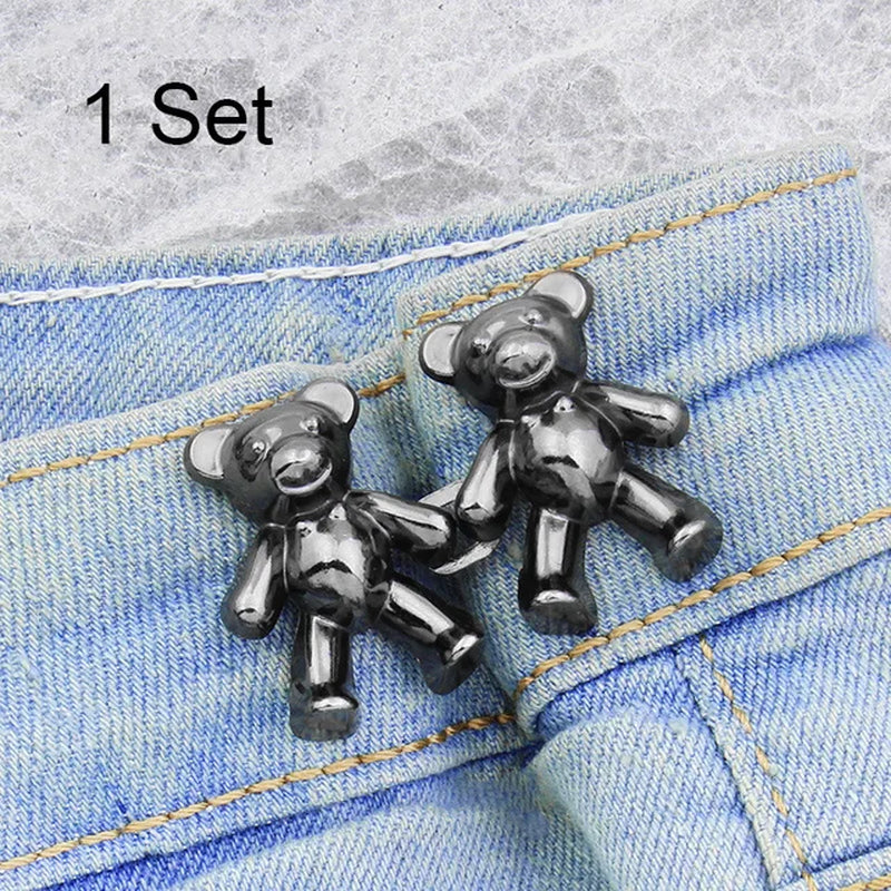 Women'S Bear Brooches Set Adjustable Tighten Waist Skirt Pants Pin Jeans Brooches for Women Waist Clip Clothing Accessories