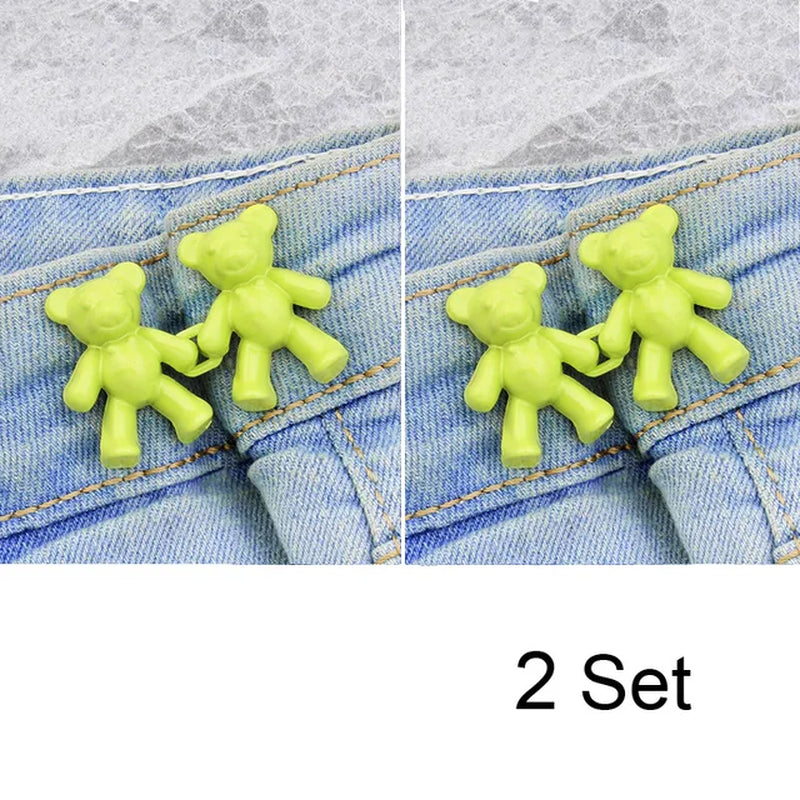 Women'S Bear Brooches Set Adjustable Tighten Waist Skirt Pants Pin Jeans Brooches for Women Waist Clip Clothing Accessories