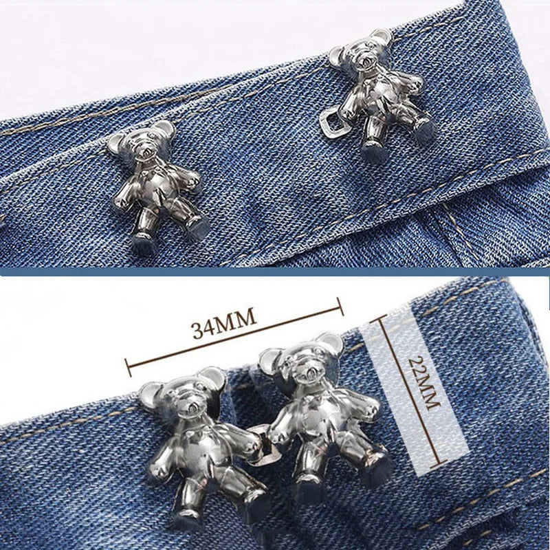 Women'S Bear Brooches Set Adjustable Tighten Waist Skirt Pants Pin Jeans Brooches for Women Waist Clip Clothing Accessories