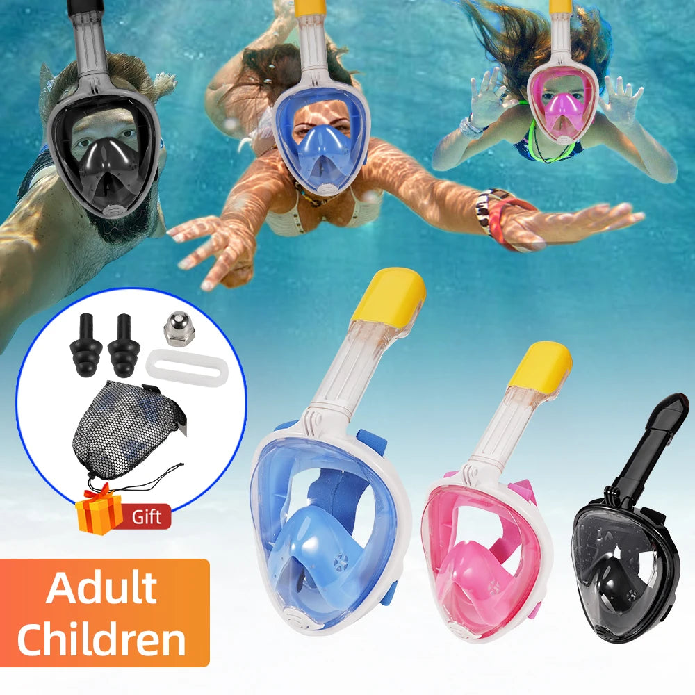 Explore underwater worlds safely with Full Face Snorkel Mask! 