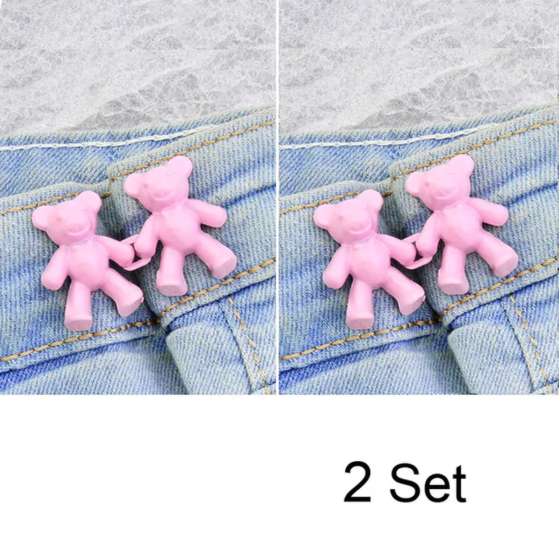 Women'S Bear Brooches Set Adjustable Tighten Waist Skirt Pants Pin Jeans Brooches for Women Waist Clip Clothing Accessories