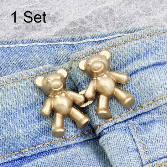 Women'S Bear Brooches Set Adjustable Tighten Waist Skirt Pants Pin Jeans Brooches for Women Waist Clip Clothing Accessories