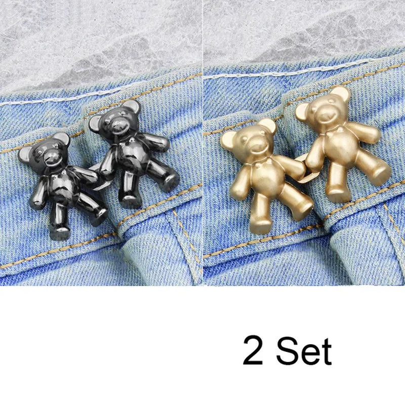 Women'S Bear Brooches Set Adjustable Tighten Waist Skirt Pants Pin Jeans Brooches for Women Waist Clip Clothing Accessories