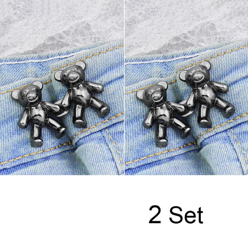 Women'S Bear Brooches Set Adjustable Tighten Waist Skirt Pants Pin Jeans Brooches for Women Waist Clip Clothing Accessories