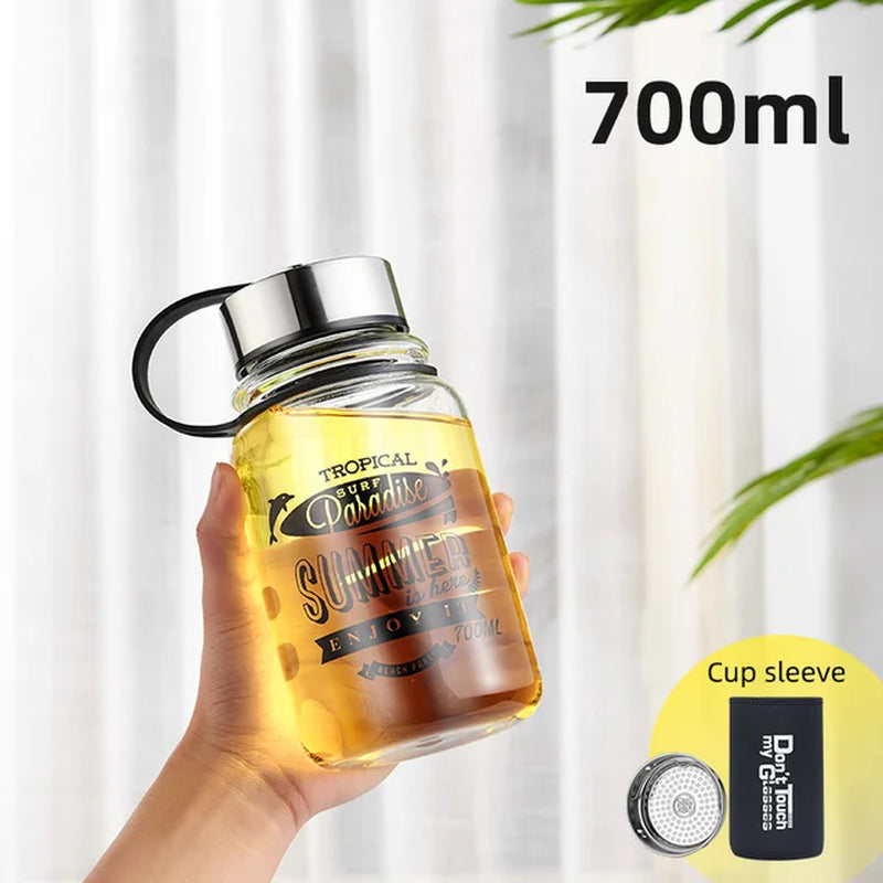 Large Capacity Glass Water Bottles Portable Leakproof Cup Outdoor Sports Camping Picnic Bicycle Cycling Tour Drink Bottle