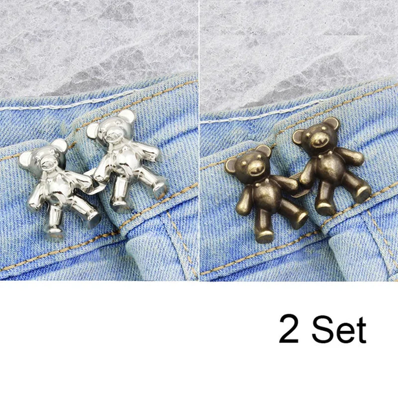 Women'S Bear Brooches Set Adjustable Tighten Waist Skirt Pants Pin Jeans Brooches for Women Waist Clip Clothing Accessories